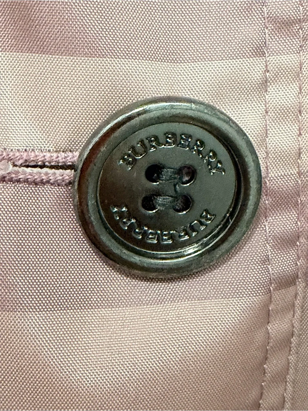 Burberry Pink Plaid Double-Breasted Trench with Belt - Picture 5 of 14